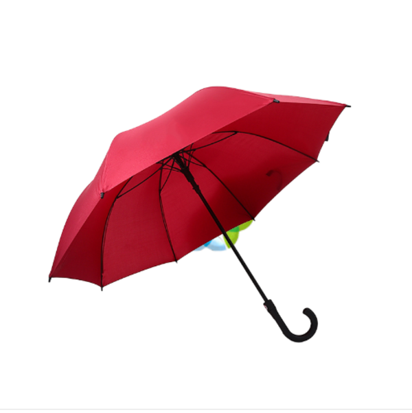 (Кол-во в коробке 50 шт) Зонт 8K с прямой ручкой и суперводоотталкивающим покрытием (бордовый цвет).