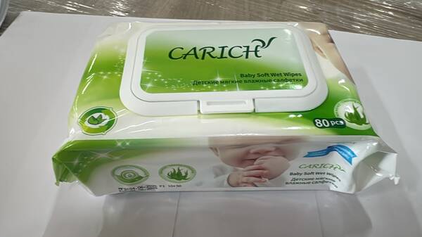 (Кол-во в коробке 24 шт.) Carich детские очищающие салфетки 80шт.