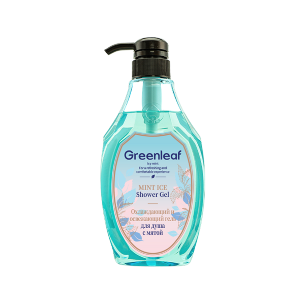 (Кол-во в коробке 20 шт) Green Leaf Освежающий гель для душа "Ледяная мята" 580мл