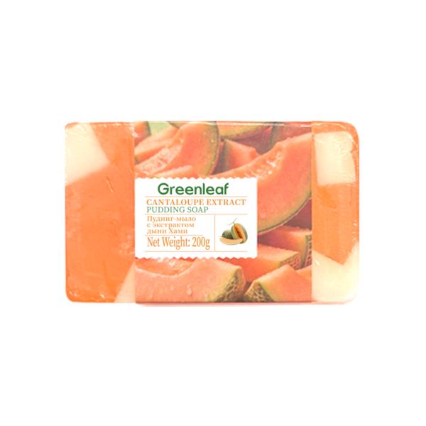 (Кол-во в коробке 72 шт) Greenleaf Желейное мыло с экстрактом дыни Хами, 200 г，（англо-русская версия）
