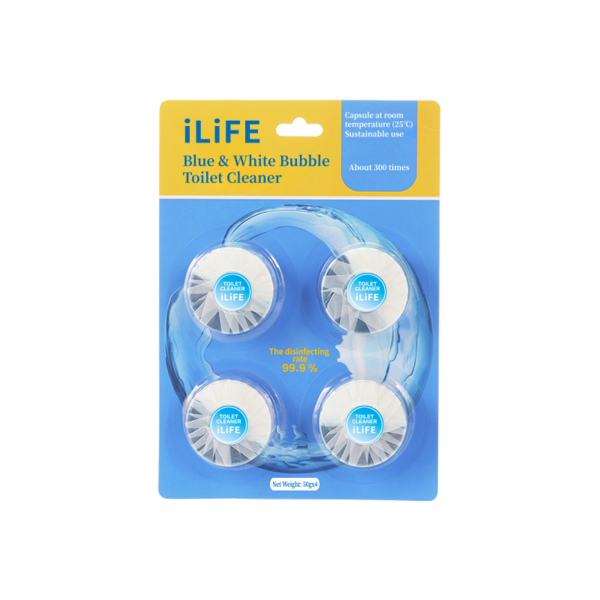 iLiFE Чистящее средство для унитаза "Бело-голубая пена" (4 шт.)
