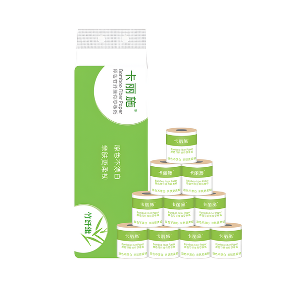 CARICH Рулон бумаги из натурального небеленого бамбукового волокна на втулке