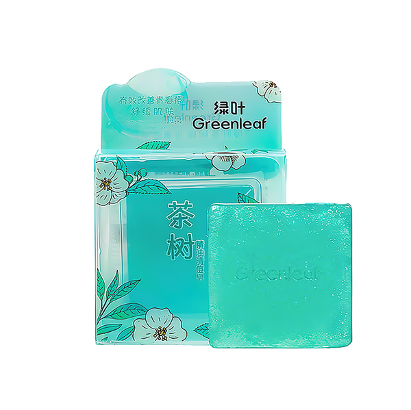 (кол-во в коробке 20 шт) Green Leaf Мыло от прыщей с эфирным маслом чайного дерева 100г.