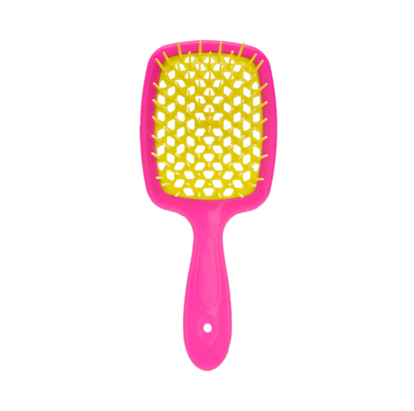 (Кол-во в коробке 120 шт)  CARICH большая изогнутая расческа (темно розовый )