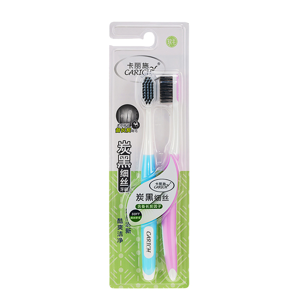 CARICH Зубная щетка с тонкой угольной щетиной (2 шт. в упаковке)