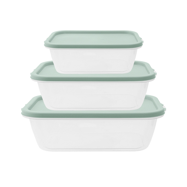 KARDLI Пластиковая прямоугольная коробка для овощей/набор из трех предметов